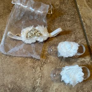 Baby Barefoot Sandals with matching headband